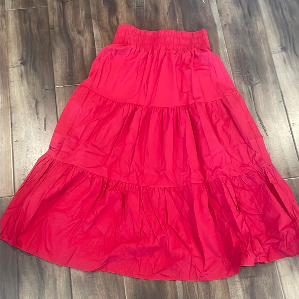 Red Tiered Skirt